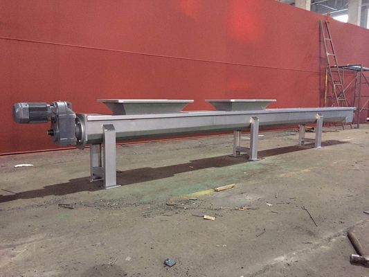 Carbon Steel Screw Belt Conveyor , 300mm Discharge Screw Conveyor