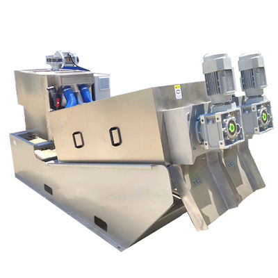 Solid Liquid Separation SS304 Spiral Sludge Dewatering Machine Automatic Screw Type