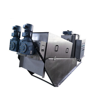 Automatic SS304 Spiral Sludge Dewatering Machine High Dehydration Rate