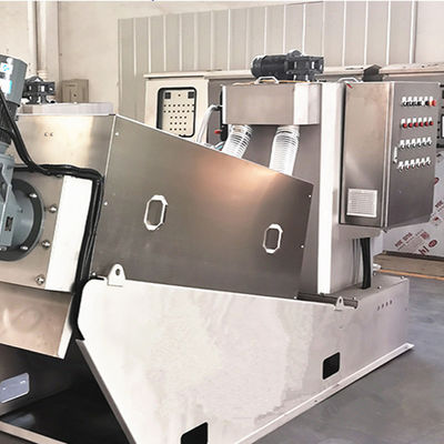 Automatic SS304 Spiral Sludge Dewatering Machine High Dehydration Rate
