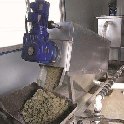 Automatic SS304 Spiral Sludge Dewatering Machine High Dehydration Rate
