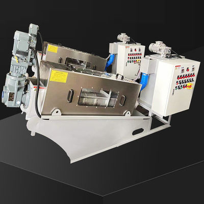Full Automatic Stainless Steel Spiral sludge dehydrator system 2.23kw 380Volt