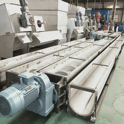 304 Stainless Steel U Shaped Shaftless Screw Conveyor Machine  1~20m length