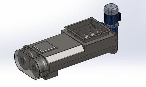 Municipal Sewage Double Screw Conveyor , 400mm Dewatering Screw Conveyor