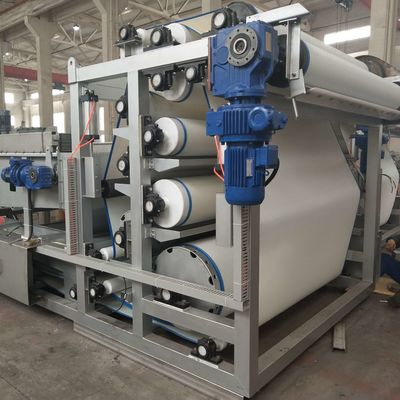 Stainless Steel Slurry Dewatering Equipment , 10m3/h Belt Press Wastewater Treatment