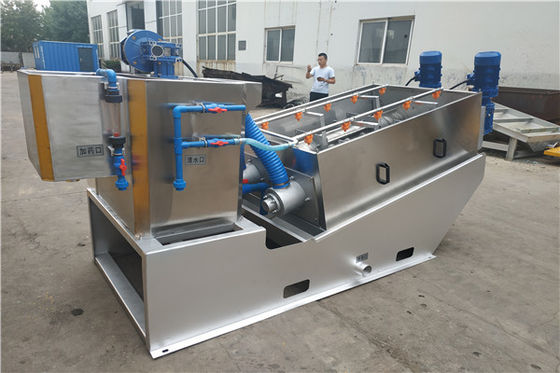 Stacked Screw Sludge Dewatering Equipment Two Motor 200mm