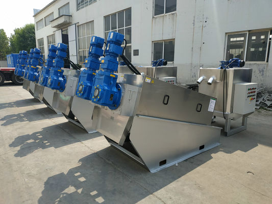Stacked Screw Sludge Dewatering Equipment Two Motor 200mm